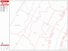 Union City Digital Map Red Line Style